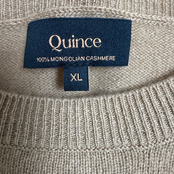 Quince Womens 100% Mongolian Cashmere Short Sleeve Sweater Size XL Camel Tee - Picture 4 of 6